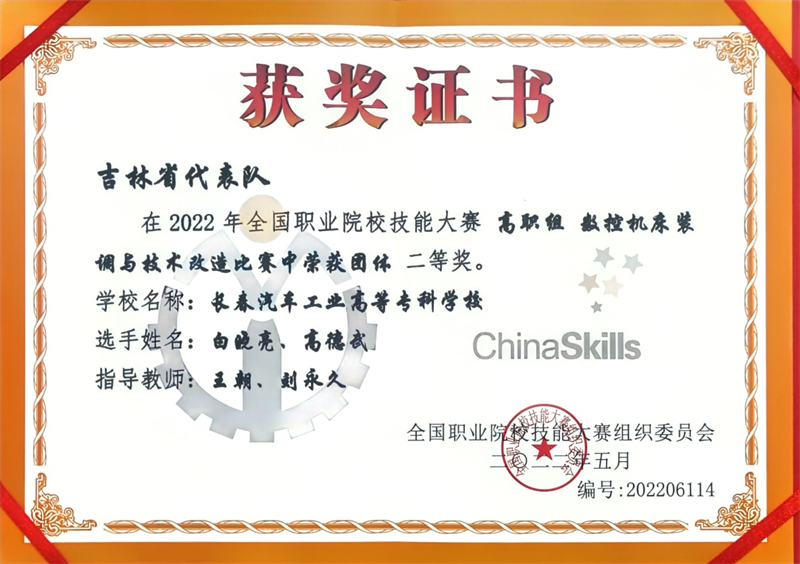 图2 数控机床装调与技术改造赛项团体二等奖.jpg